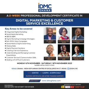 digital marketing and customer service excellence idmc ghana