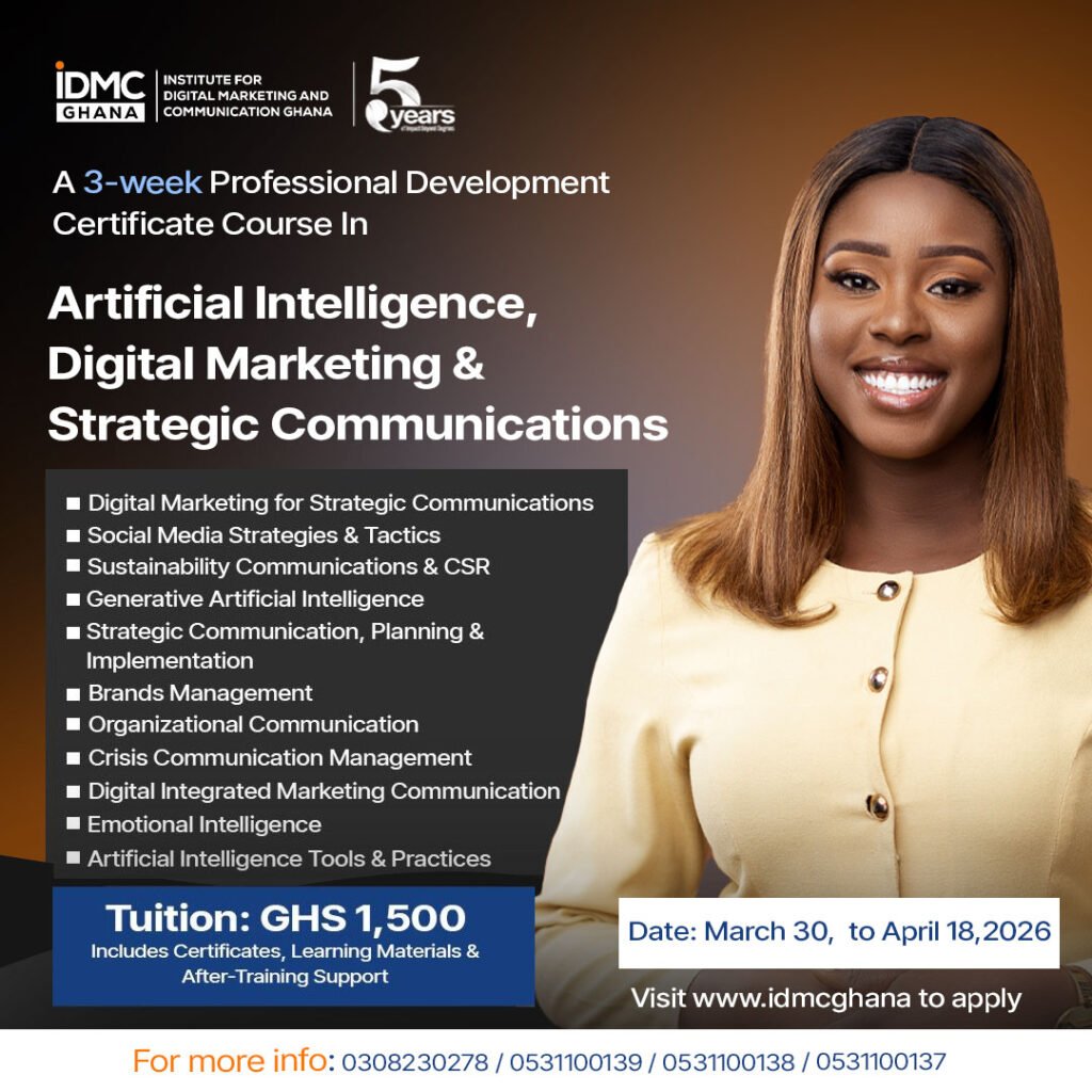 Artificial Intelligence, Digital Marketing, and Strategic Communication (AIDMSC) course idmc ghana martin ntem