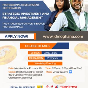 STRATEGIC INVESTMENT AND FINANCIAL MANAGEMENT online short course in ghana idmc ghana
