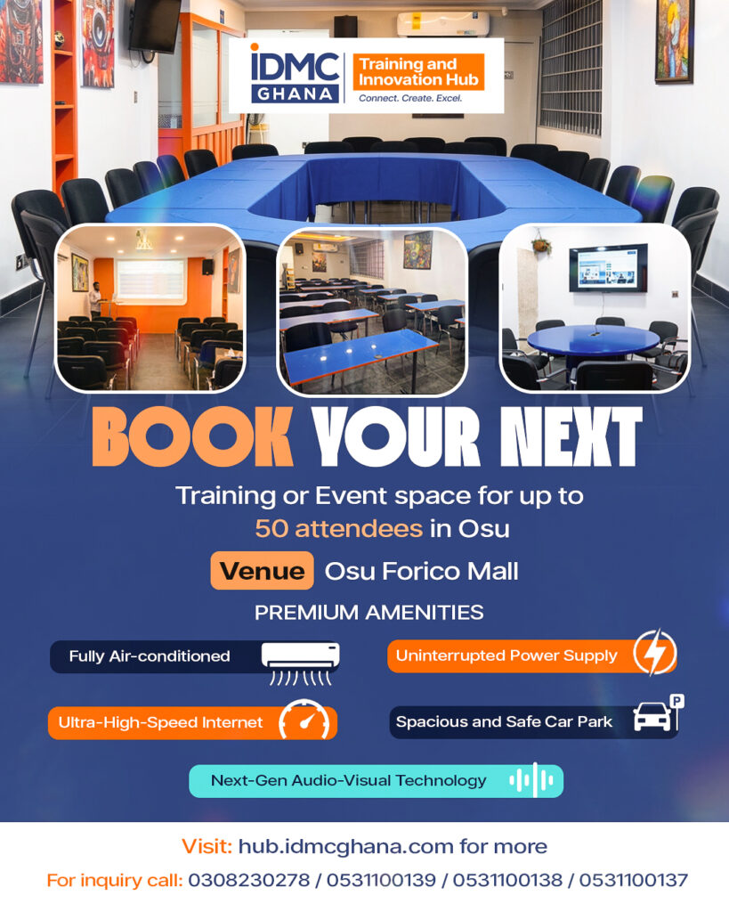 idmc ghana training and innovation hub rentals event venue in Accra Osu