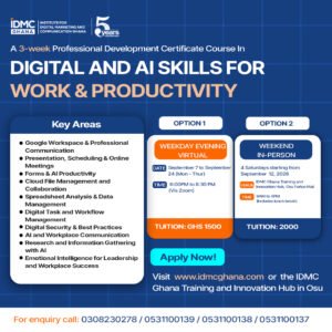Digital and AI skills for Work and Productivity Short online course in Ghana certificate