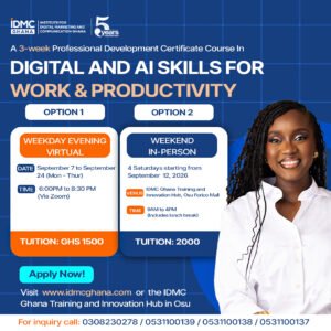 Digital and AI skills for Work and Productivity Short online course in Ghana certificate