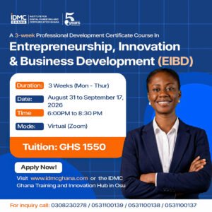 Professional Development Certificate in Entrepreneurship, Innovation, and Business Development IDMC GHANA short course in ghana
